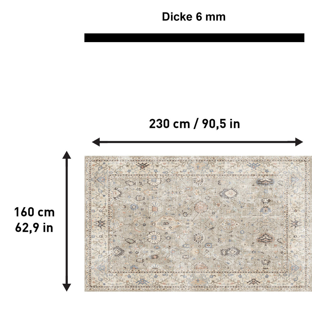 TEPPICH Monty 160x230 cm - Multicolor, Textil (160/230cm) - Bamyum