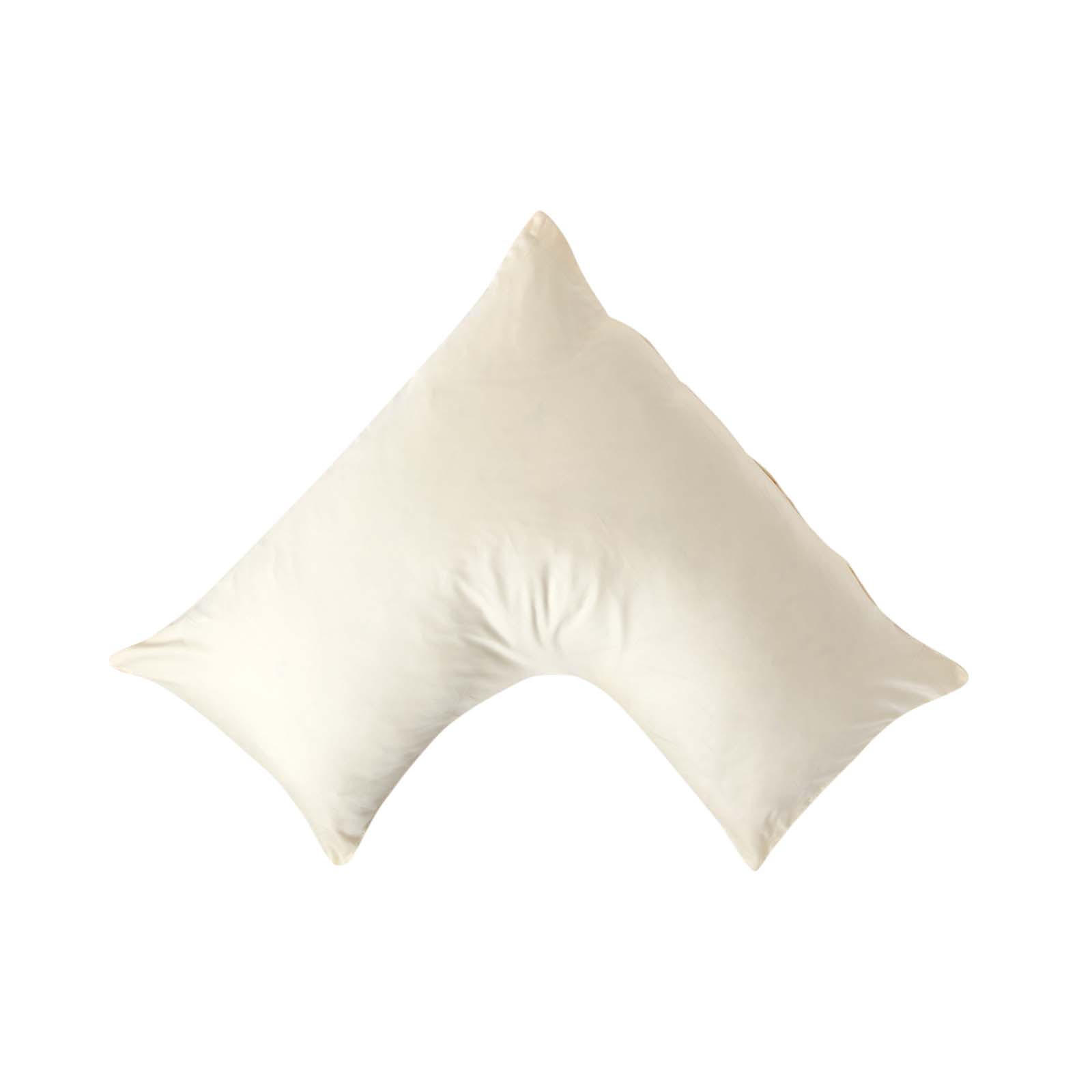 BIO-KISSENBEZUG für V-Form-Kissen, Satin, Fadendichte 400 - Creme, Textil (38/76cm) - Homescapes