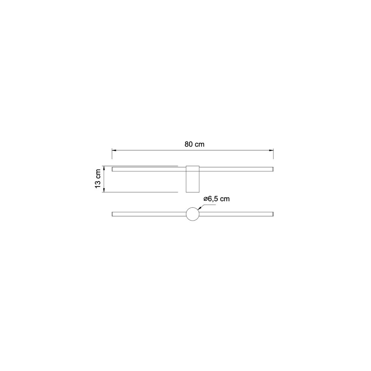 WANDLEUCHTE Eydon, Schwarz, 80cm - Schwarz, Metall (13/6.5/80cm) - KOSILUM