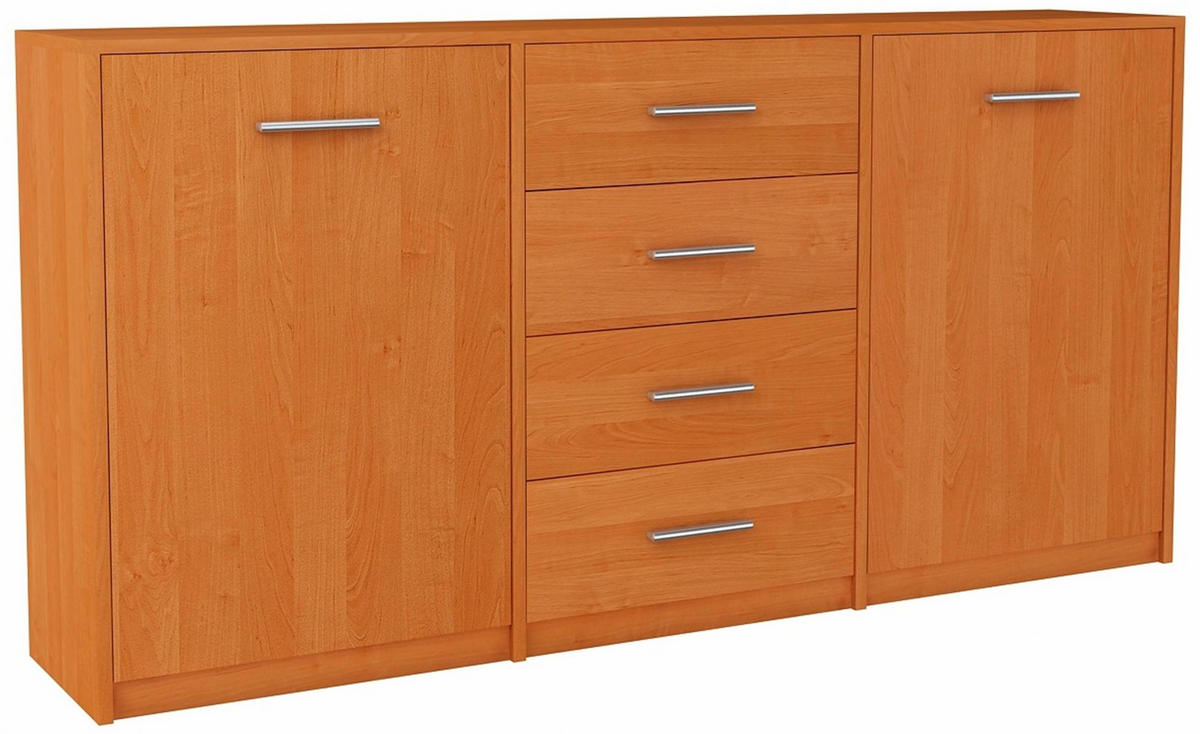 KOMMODE Bodo 2D4S Erle 177/35/75 cm - Erlefarben, Holzwerkstoff (177/75/35cm)