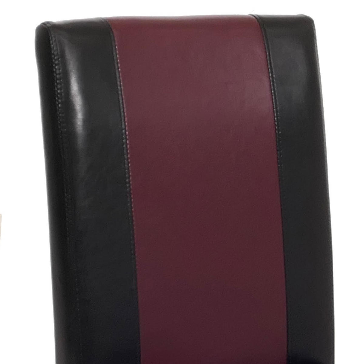 ESSZIMMERSTUHL 4er-Set klassisch und zeitlos 90x43x56cm Sitzhöhe 45cm Kunstleder dunkle Beine Schwarz-Rot - Schwarz, Kunststoff (43/90/56cm) - CHEFGASTRO