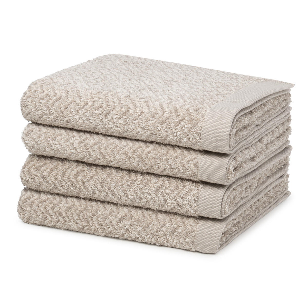 HANDTUCH Brooklyn Fischgrat 4er-Set - Braun, Textil (50/100cm) - MÖVE