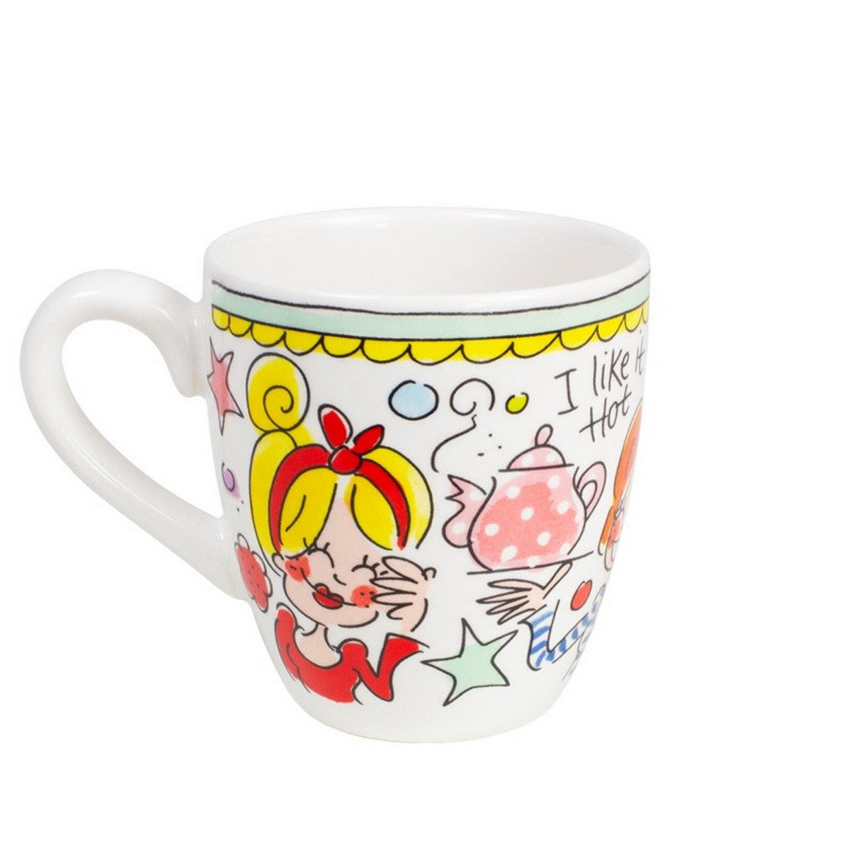 MINI-BECHER Mint Rand in Bunt - 200 ml - Multicolor, Keramik (0.2L) - Blond Amsterdam