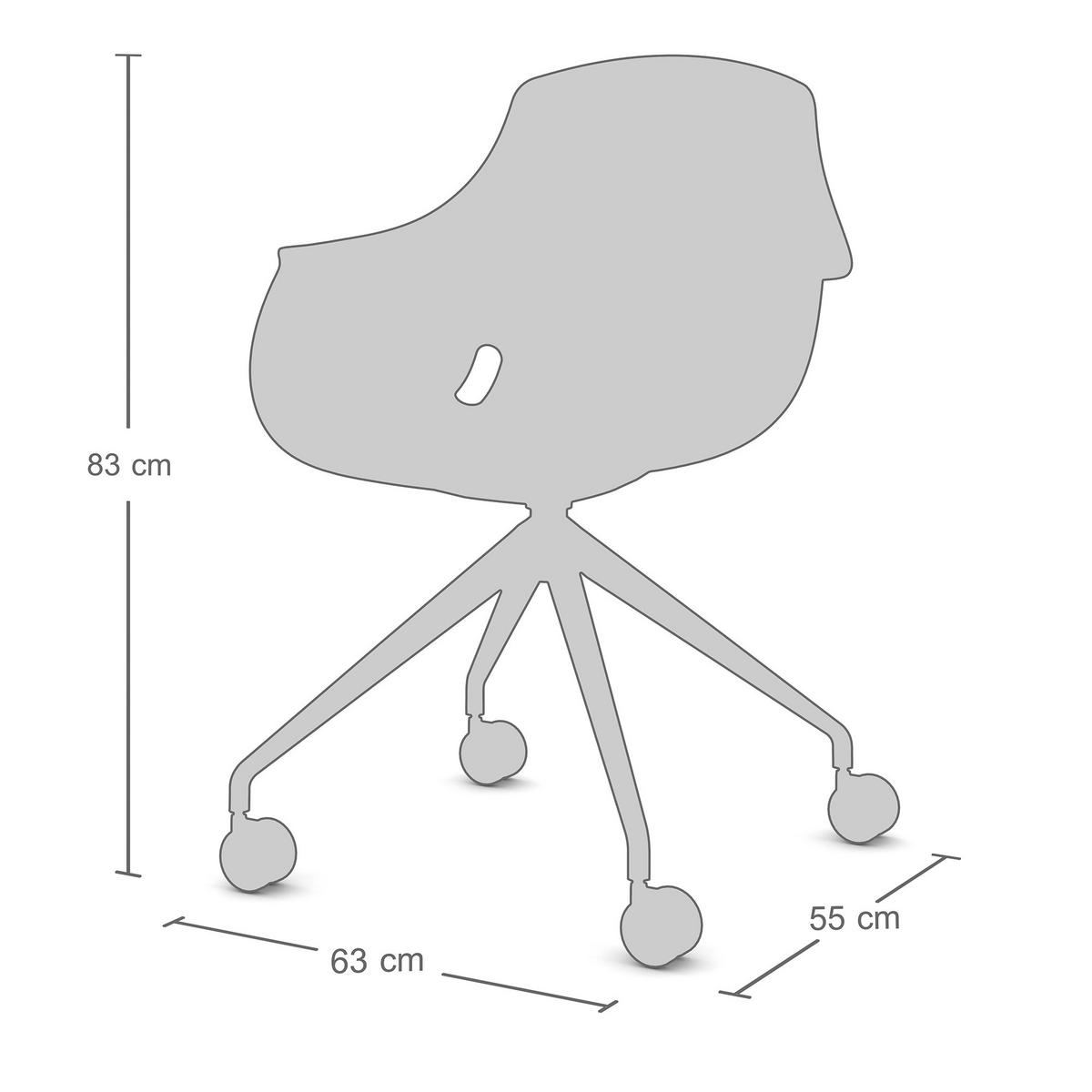 SCHALENSTUHL Consento Triest mit Rollen Weiß - Weiß, Kunststoff (63/83/56cm) - ASSMANN
