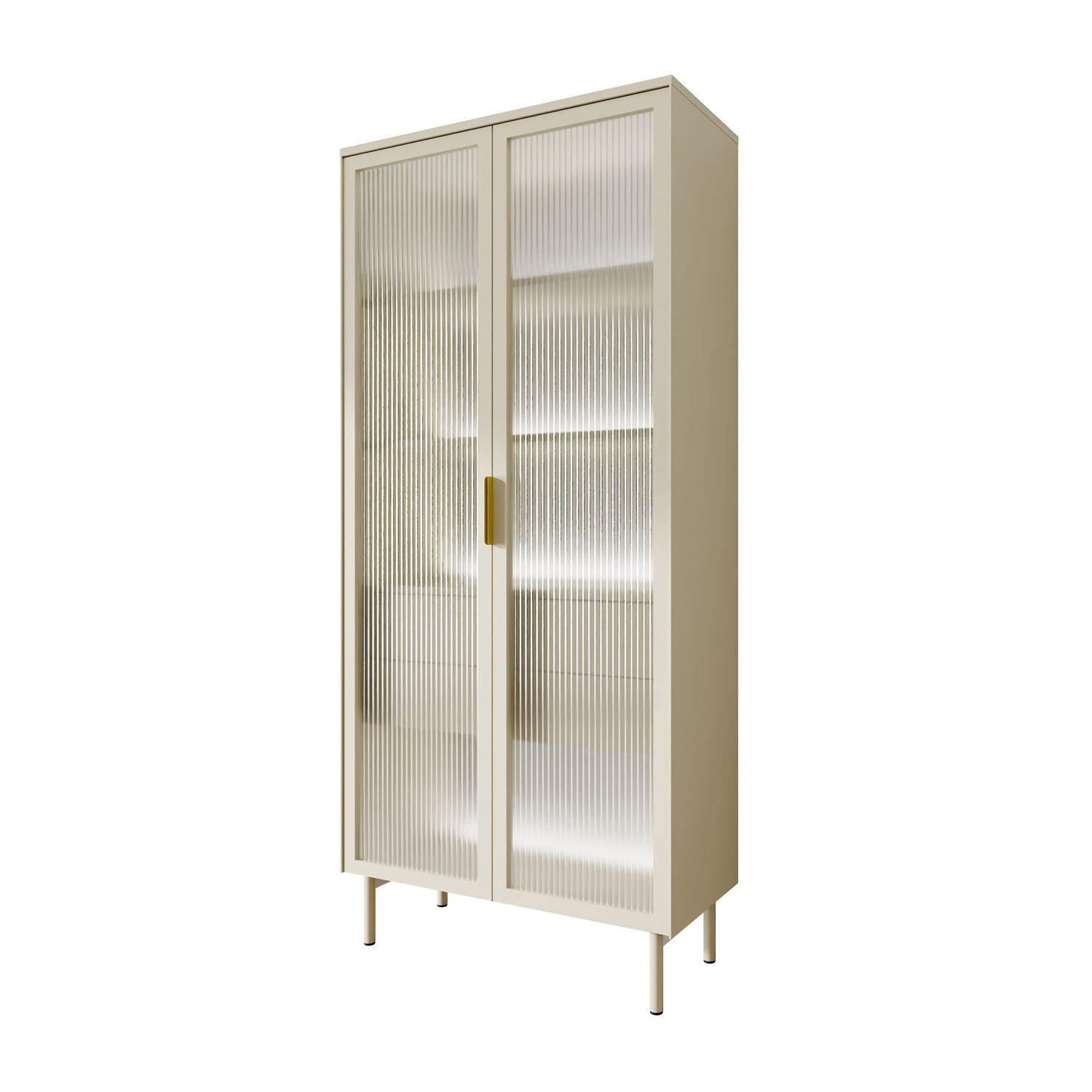 VITRINE LINEA mit LED-Beleuchtung Kaschmir - Kaschmir, Holzwerkstoff (82/195/39cm) - Lookway