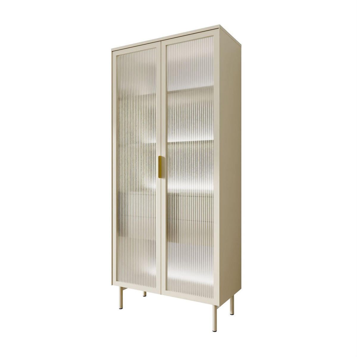 VITRINE LINEA mit LED-Beleuchtung Kaschmir - Kaschmir, Holzwerkstoff (82/195/39cm) - Lookway
