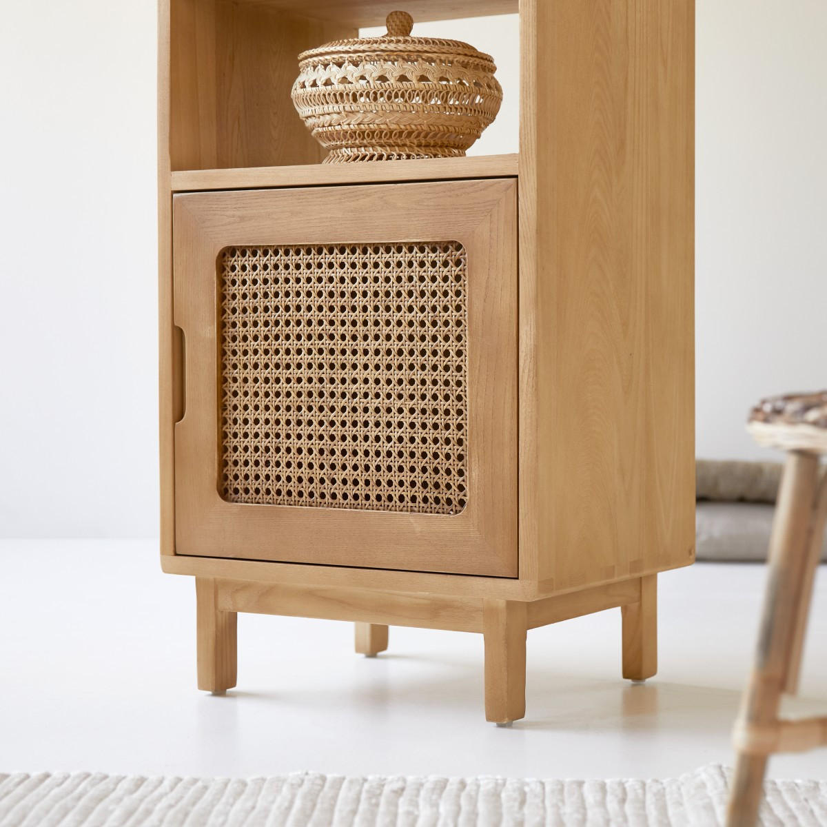 KINDER-SCHRANK Luis Natur aus Ulme - Naturfarben, Holz (45/135/35cm) - Tikamoon