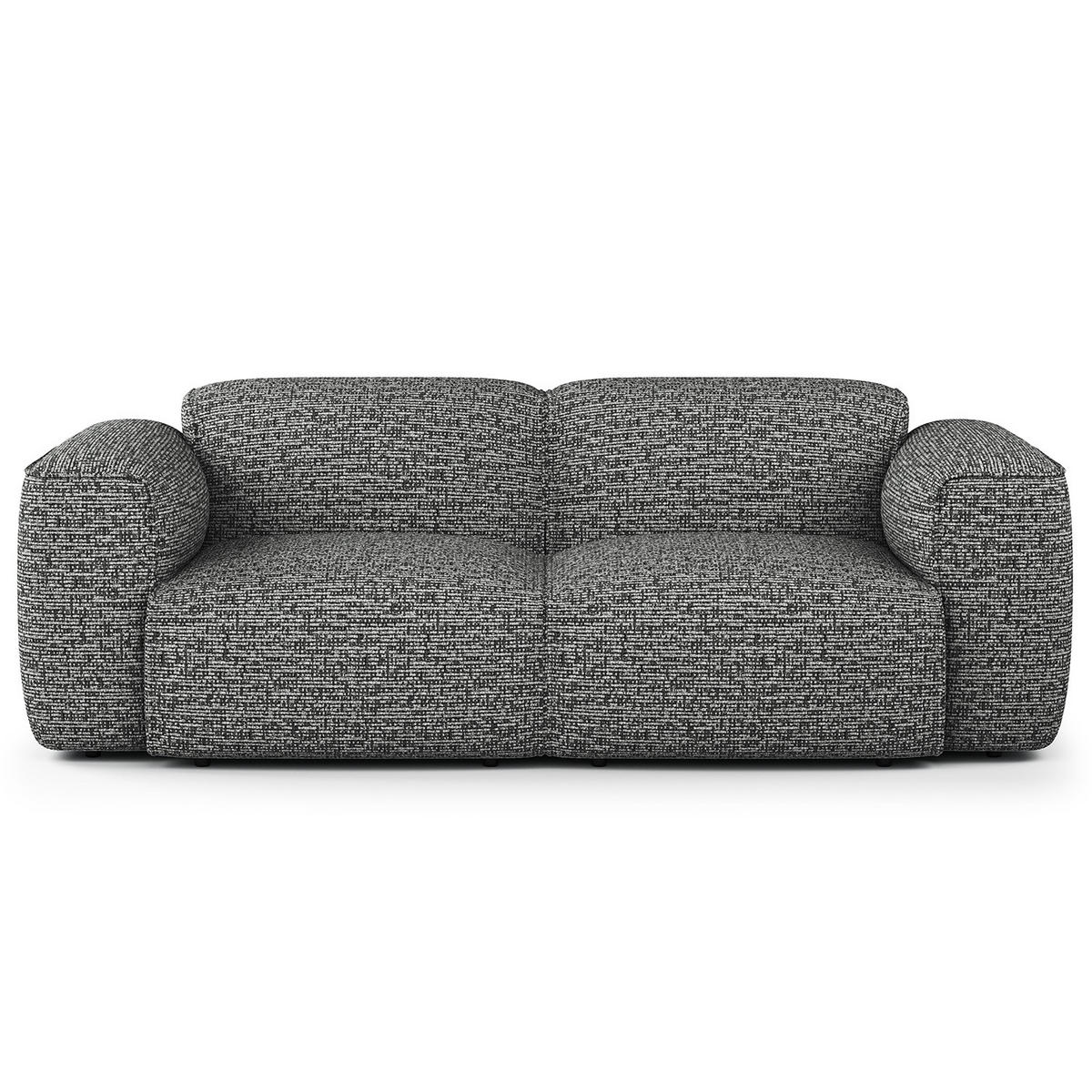 2-SITZER SOFA - Schwarz/Grau, Kunststoff/Textil (220/71/102cm) - home24
