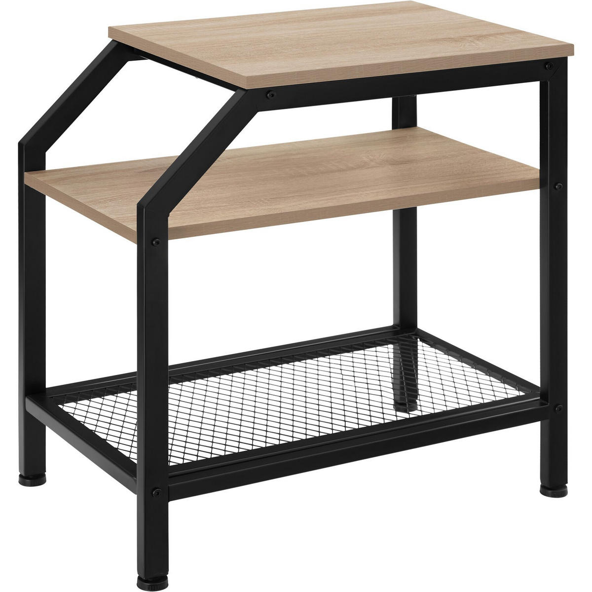 BEISTELLTISCH Plymouth, 36,5 x 58,5 x 59,5 cm, Industrial Holz hell, Eiche Sonoma - Naturfarben, Holz (58.5/36.5/59.5cm) - tectake