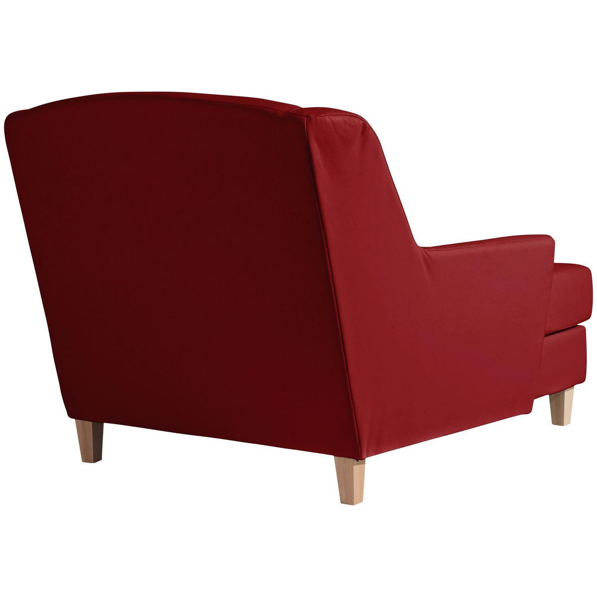 SESSEL XXL Karil Bezug Kunstleder Buche natur / chilli - Rot, Kunststoff (136/107/142cm) - 58aufmkessel