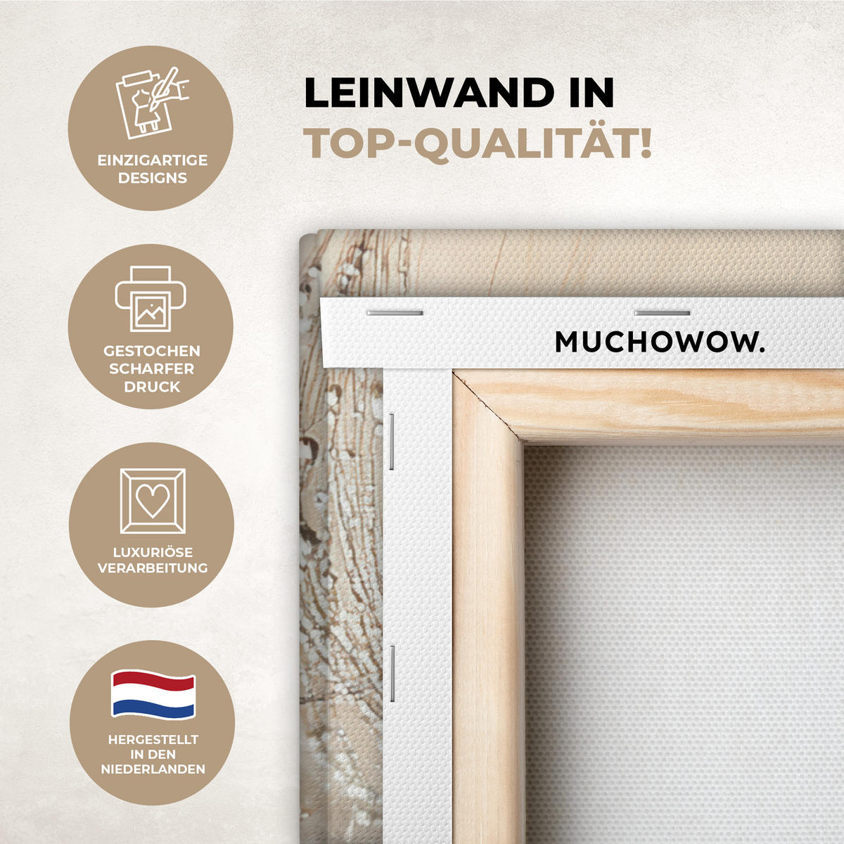 OBRAZ NA PLÁTNĚ Pampeliška - Abstraktní - Příroda - Béžová 60x80 cm - hnědá, textil (60/80cm) - MuchoWow