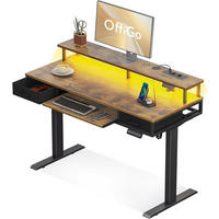 HÖHENVERSTELLBARER SCHREIBTISCH 120 cm mit Tastaturablage Braun - Weiß, Holz (120/54/120cm) - Kaket