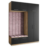 GARDEROBENSCHRANK REMA 180/240/60 cm Modern Garderobe-Set Eiche Wotan - Eiche Wotan/Lila, Holzwerkstoff (180/240/60cm) - MASSENO