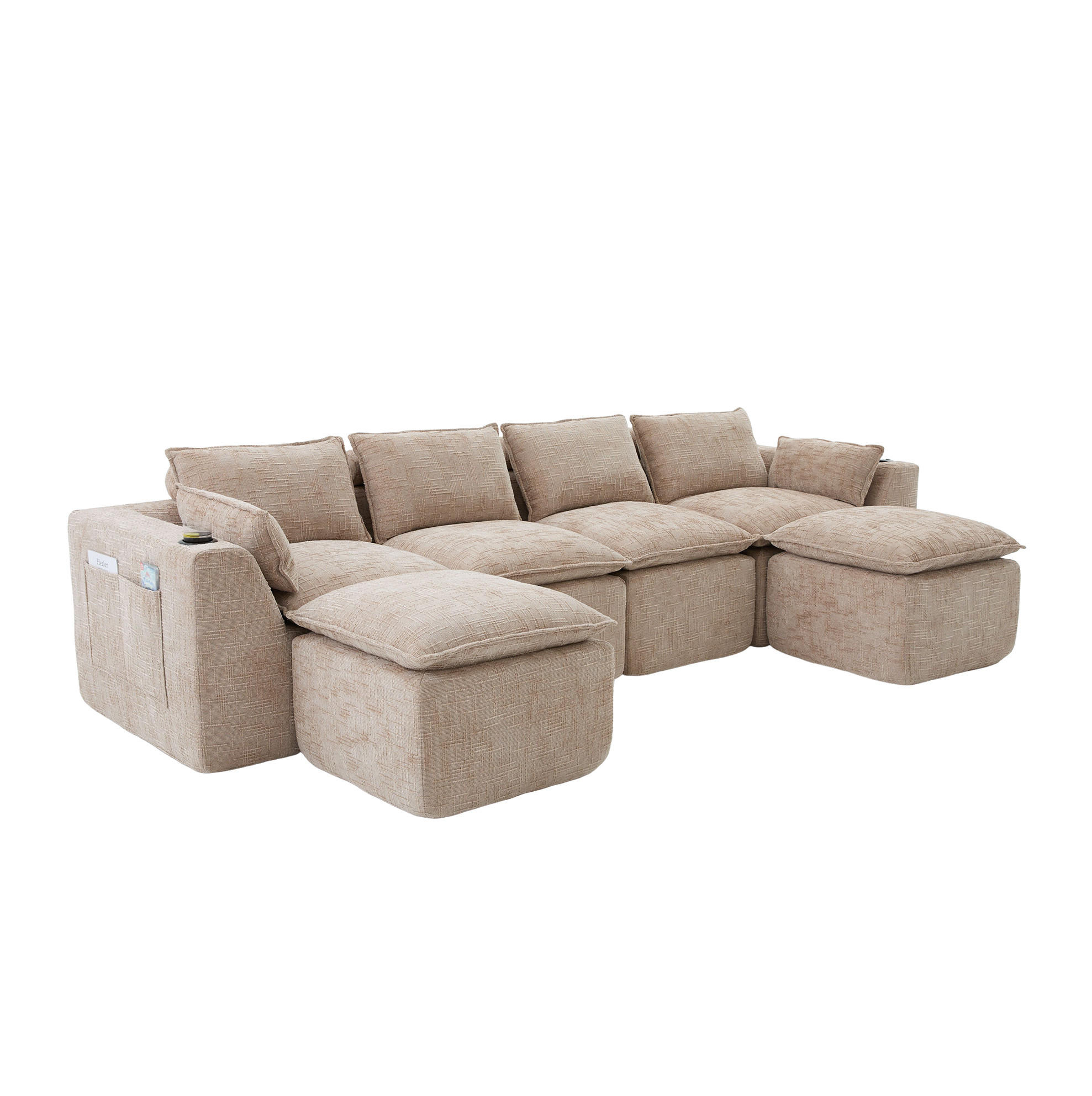 Meubliv Sofa Braun 161x75x256.1 cm