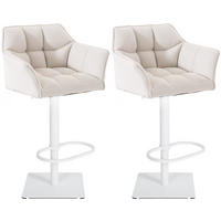 BARHOCKER 2er Set Stoff Weiß - Weiß, Textil/Metall (64/88/45cm) - CLP