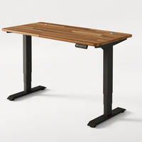 SCHREIBTISCH Elektrisch Höhenverstellbarer HomePro 140x70cm Schwarz/Massive Walnuss mit Memory-Funktion, Anti-Kollisions Technologie - Walnussfarben/Schwarz, Holz (70/140/63.5cm) - Desktronic