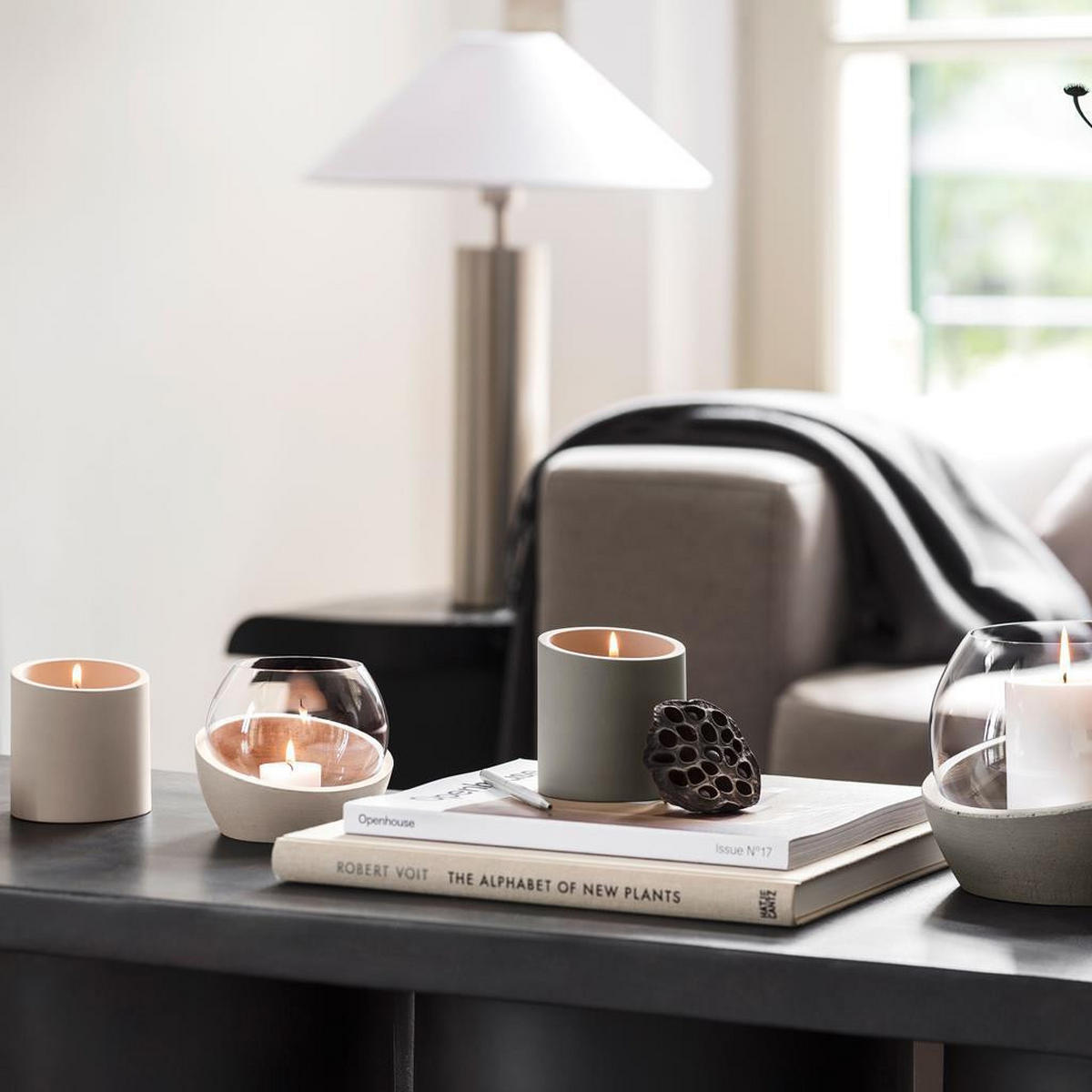 DUFTKERZEN FANTASY New Moon Home taupe ø 8,6 x 9,1 cm 6er Set - Taupe, Naturmaterialien/Stein (9.1cm) - Villeroy & Boch