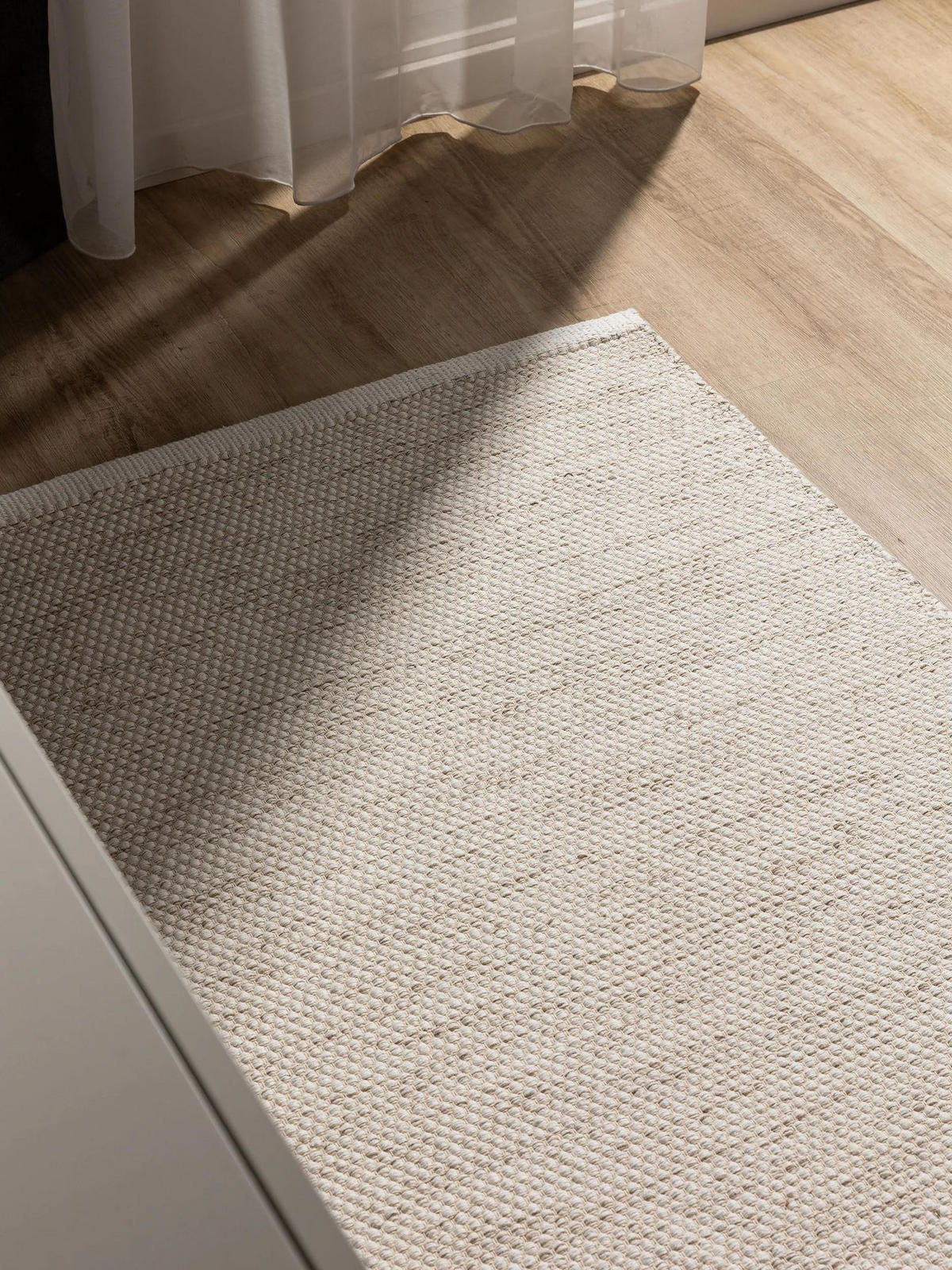 BAUMWOLLLÄUFER Ron handgewebt 80x300 cm - Creme, Naturmaterialien/Textil (80/300cm) - benuta