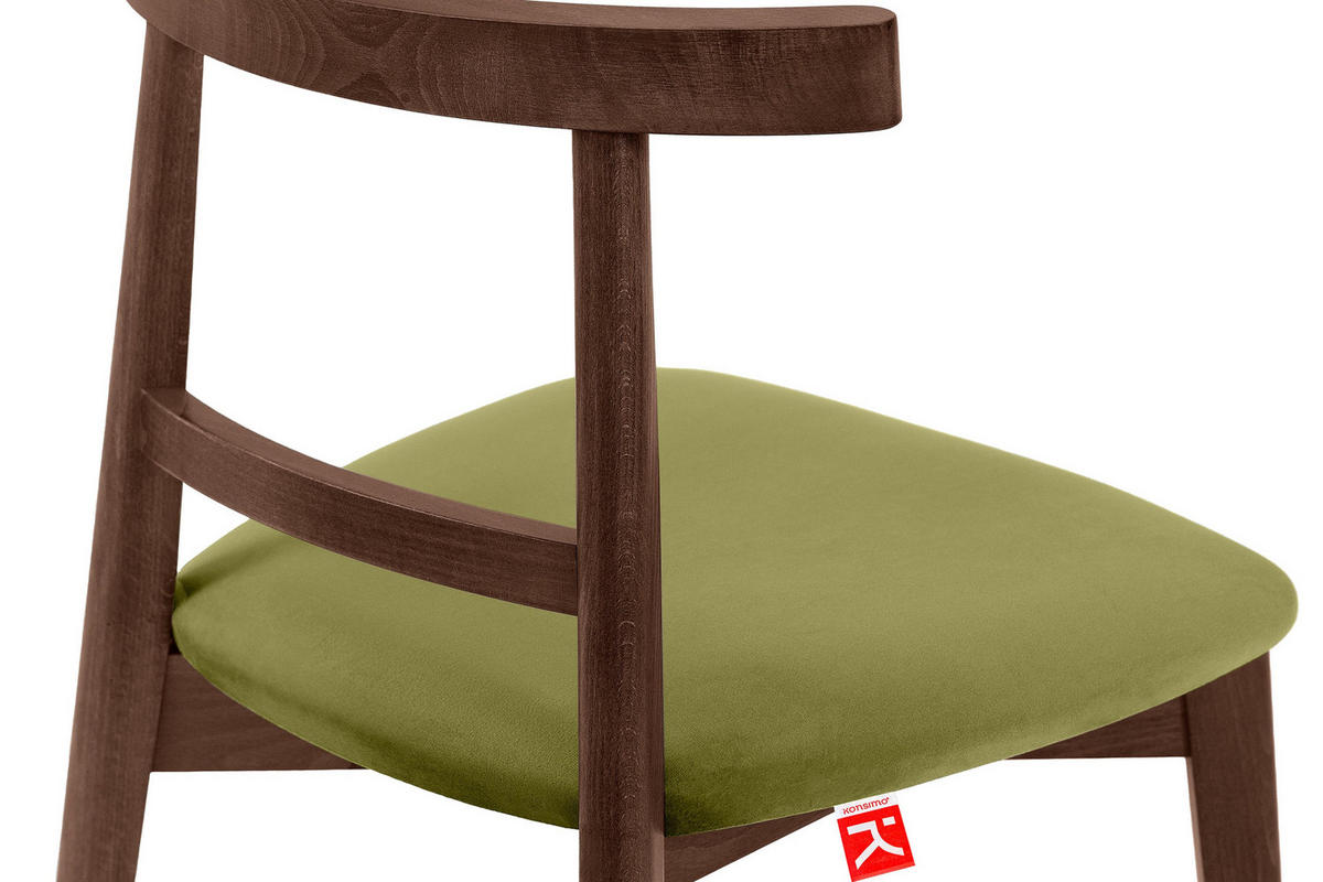 ESSTISCHSTÜHLE LILIO 2 St Vintage, Oliv / mittelbraun - Olivgrün/Braun, Holz/Textil (47/76/45cm) - KONSIMO®