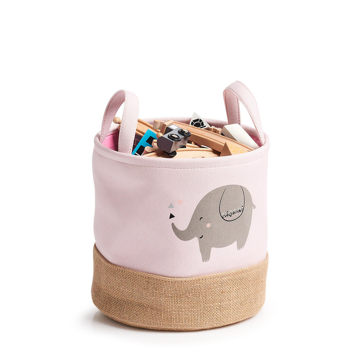 AUFBEWAHRUNGSKORB Elefant - Rosa, Jute - Ø 25cm - Rosa, Textil (25/25cm) - Zeller Present