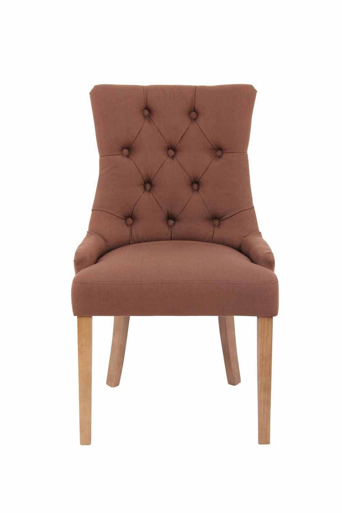 WOHNZIMMERSTUHL Stoff braun - Naturfarben/Braun, Holz/Textil (55/92/58cm) - CLP