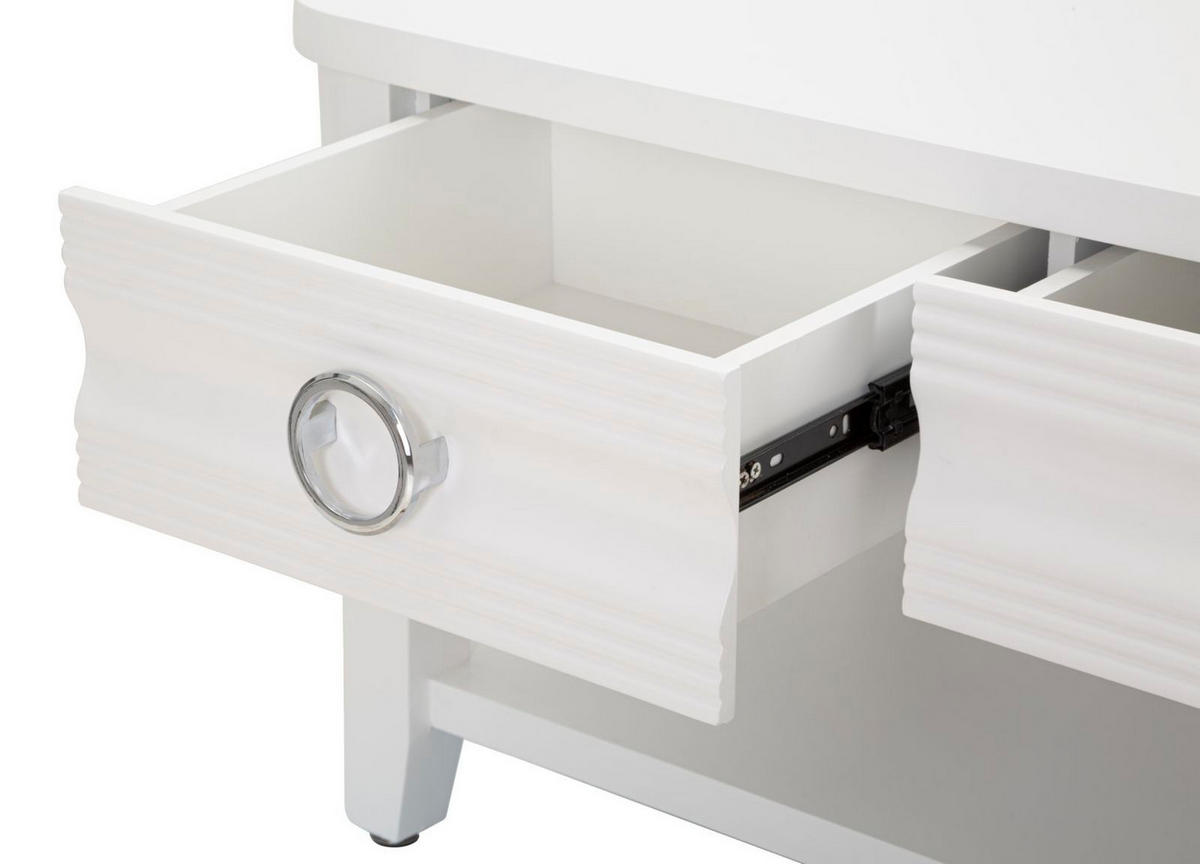 COUCHTISCH Shine, weiß, Tannenholz, MDF und Metall, 90 x 60 x 47 cm - Weiß, Holz/Holzwerkstoff (60/90/47cm) - Mauro Ferretti