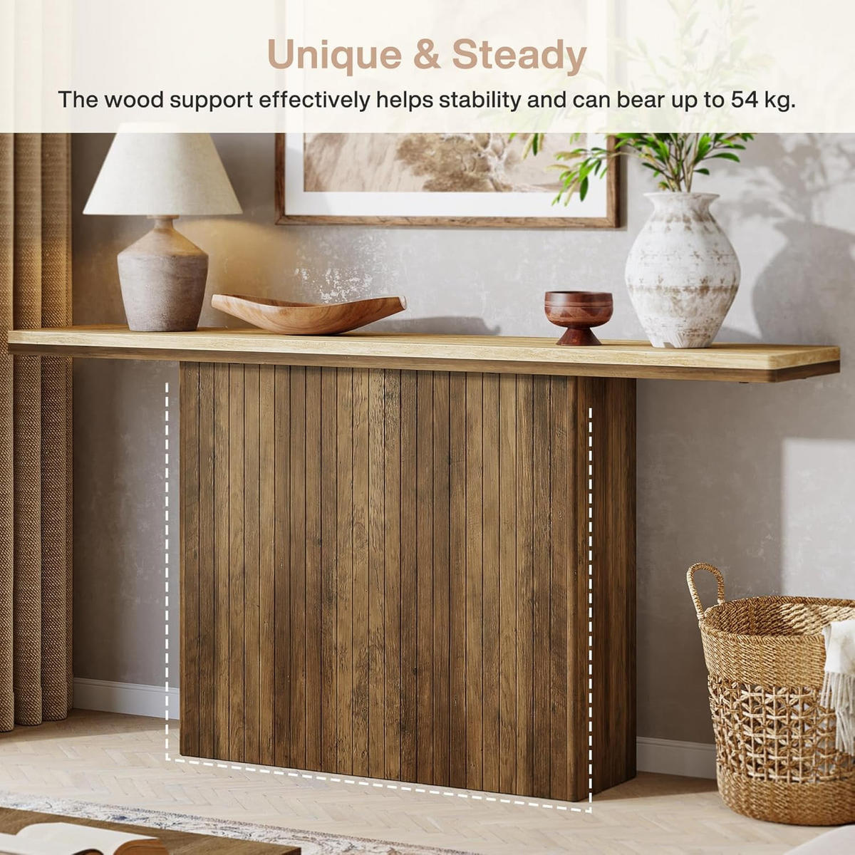 KONSOLENTISCH Holz Massivoptik 160 × 30 × 80 cm Natur - Ahornfarben, Holzwerkstoff (30/160/80cm) - Quality Elegance