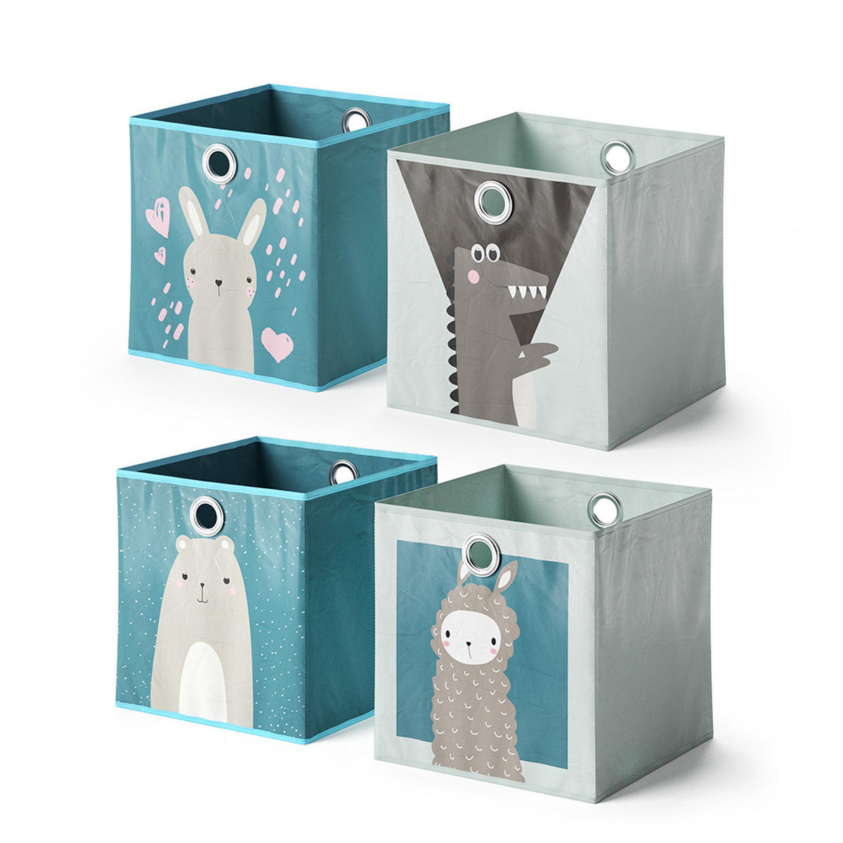 FALTBOX 30 x 30 Blau-Grau 30 x 30 cm 2er Set - Blaugrau, Wellpappe (30/30cm) - Vicco