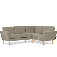 ECKSOFA-RECHTS TAGIO 3/4 Sitzer, Beige - Beige/Braun, Buchenholz/Textil (220/181cm) - KONSIMO®