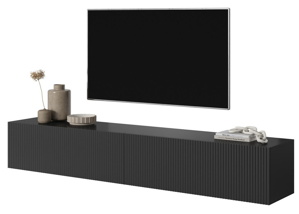TV-HÄNGEBOARD Veldio Schwarz 175 cm - Schwarz, Holzwerkstoff (175/28.5/31.6cm) - Selsey