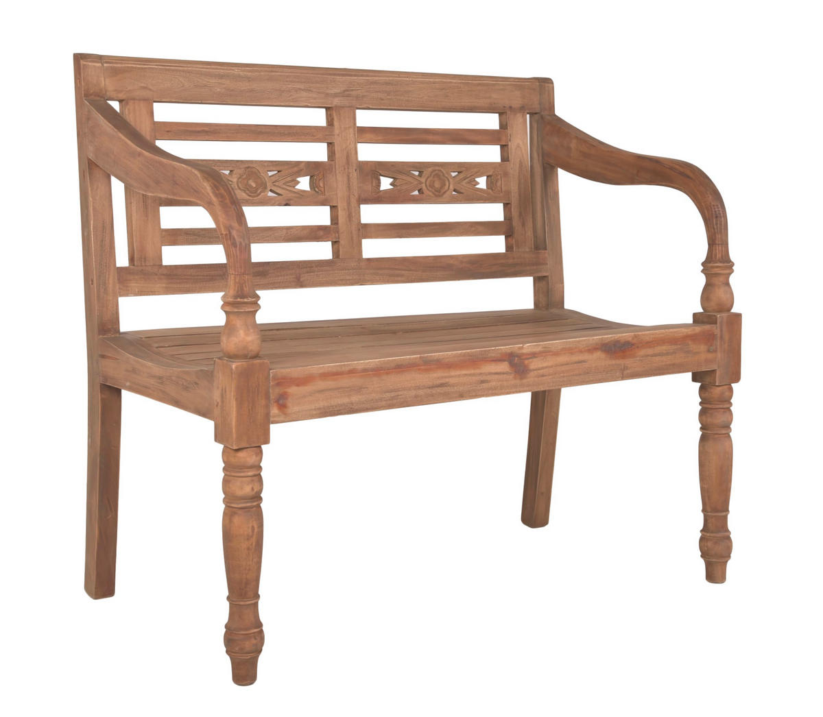 GARTENBANK Tomas Hellbraun 2-Sitzer Terrassenbank - Hellbraun, Holz (100/87/52cm) - DELUKE