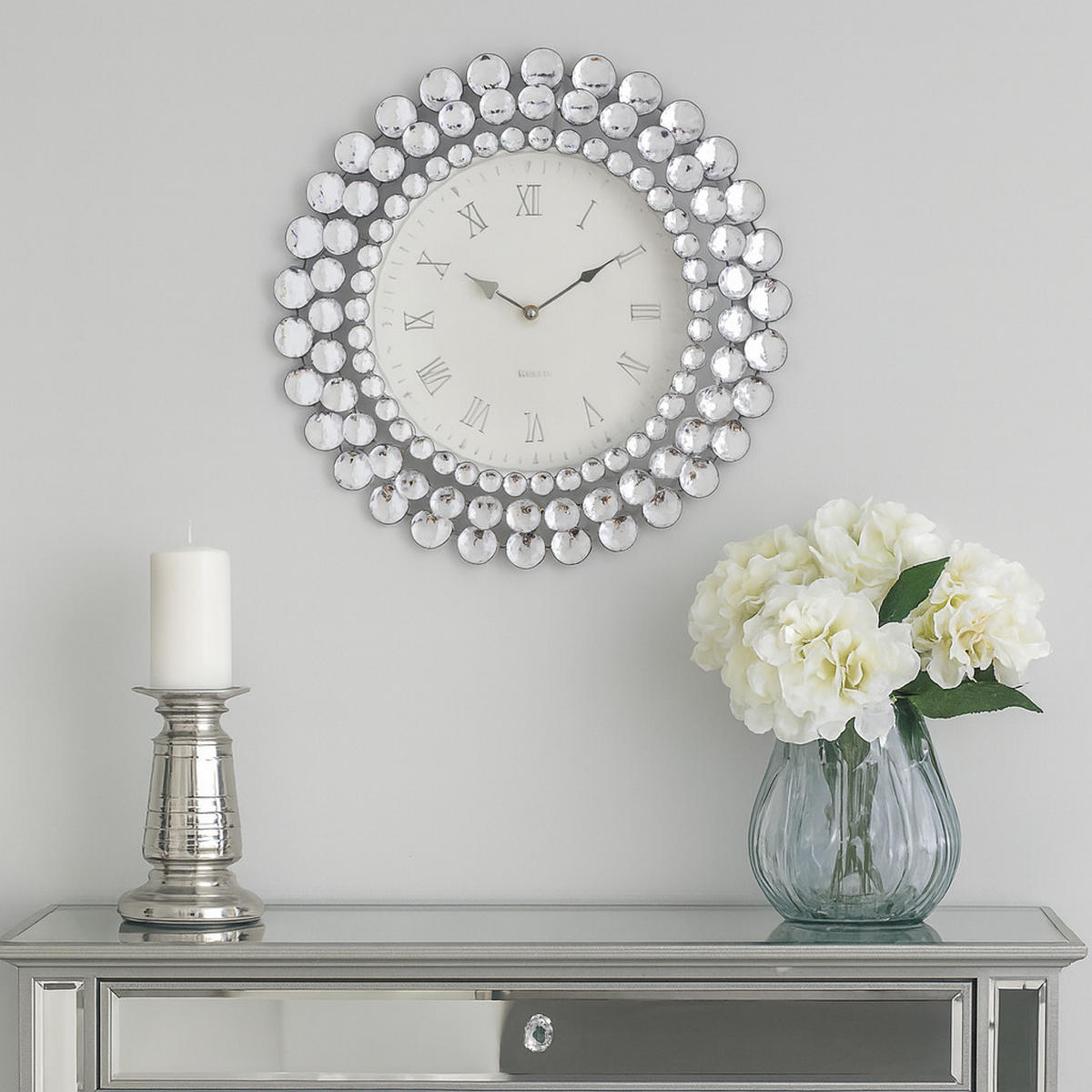 WANDUHR Crystal 45x45cm, Silber - Silberfarben, Metall (45/3/45cm) - home&you