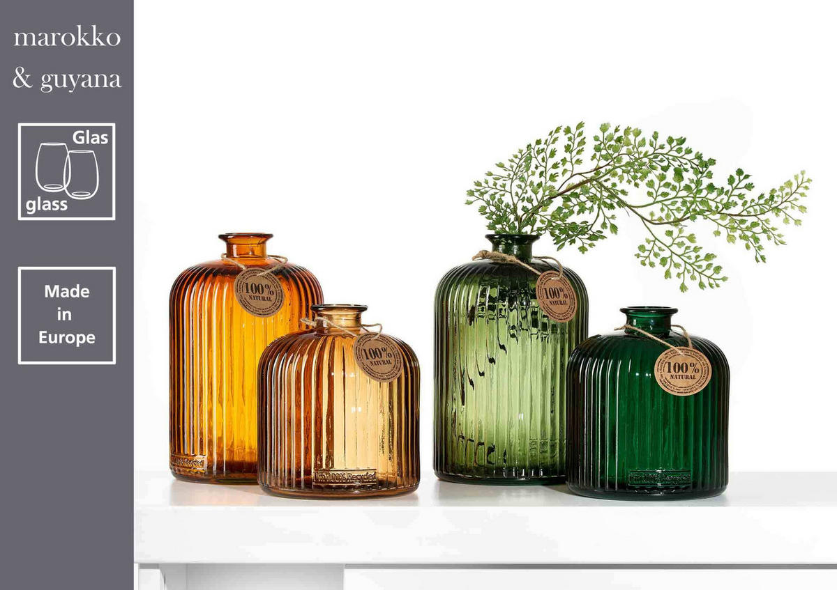 VASEN Marokko Stripes braun 24 cm 6er Set - Braun, Glas (24cm) - Ritzenhoff Breker