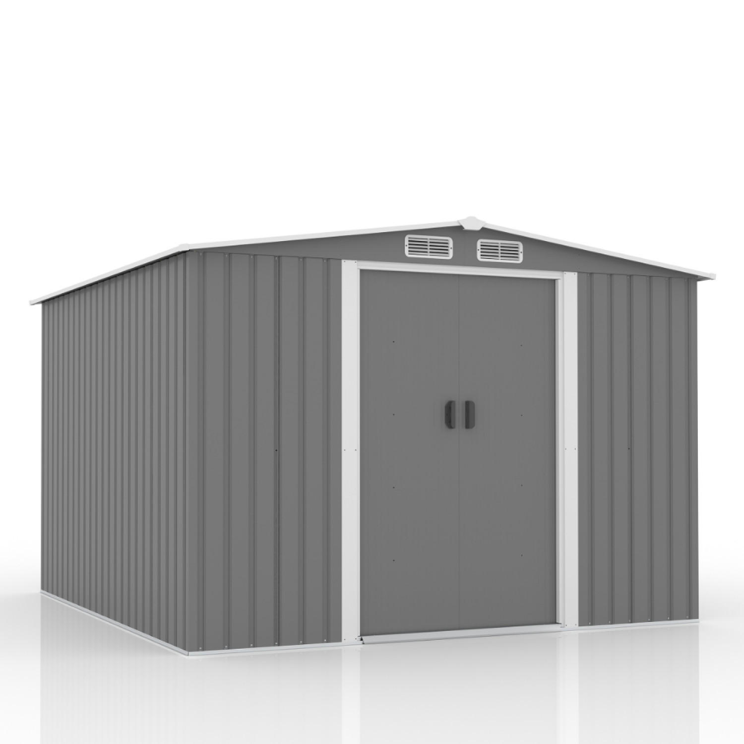 GARTENHAUS Jura aus grauem Stahl 8 08 m² - Grau, Metall (313/202/258cm) - Concept Usine