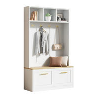 GARDEROBENSET mit Sitzbank 105 x 40 x 180 cm Holzoptik Weiß - Weiß, Holzwerkstoff (40/180/105cm) - Beauniv