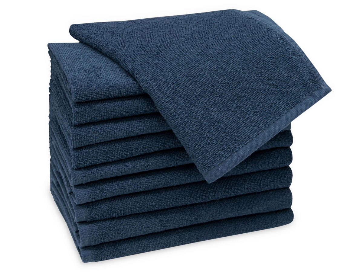 GÄSTETÜCHER, 10er-Set, 30x50 cm, 100% Baumwolle, Blau - Dunkelblau, Textil (30/50cm) - Zollner