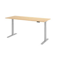 SCHREIBTISCH elektrisch XMKA 80/200/74 cm in Ahornfarben/Silberfarben - Silberfarben/Ahornfarben, Holzwerkstoff (80/200/74cm) - bümö