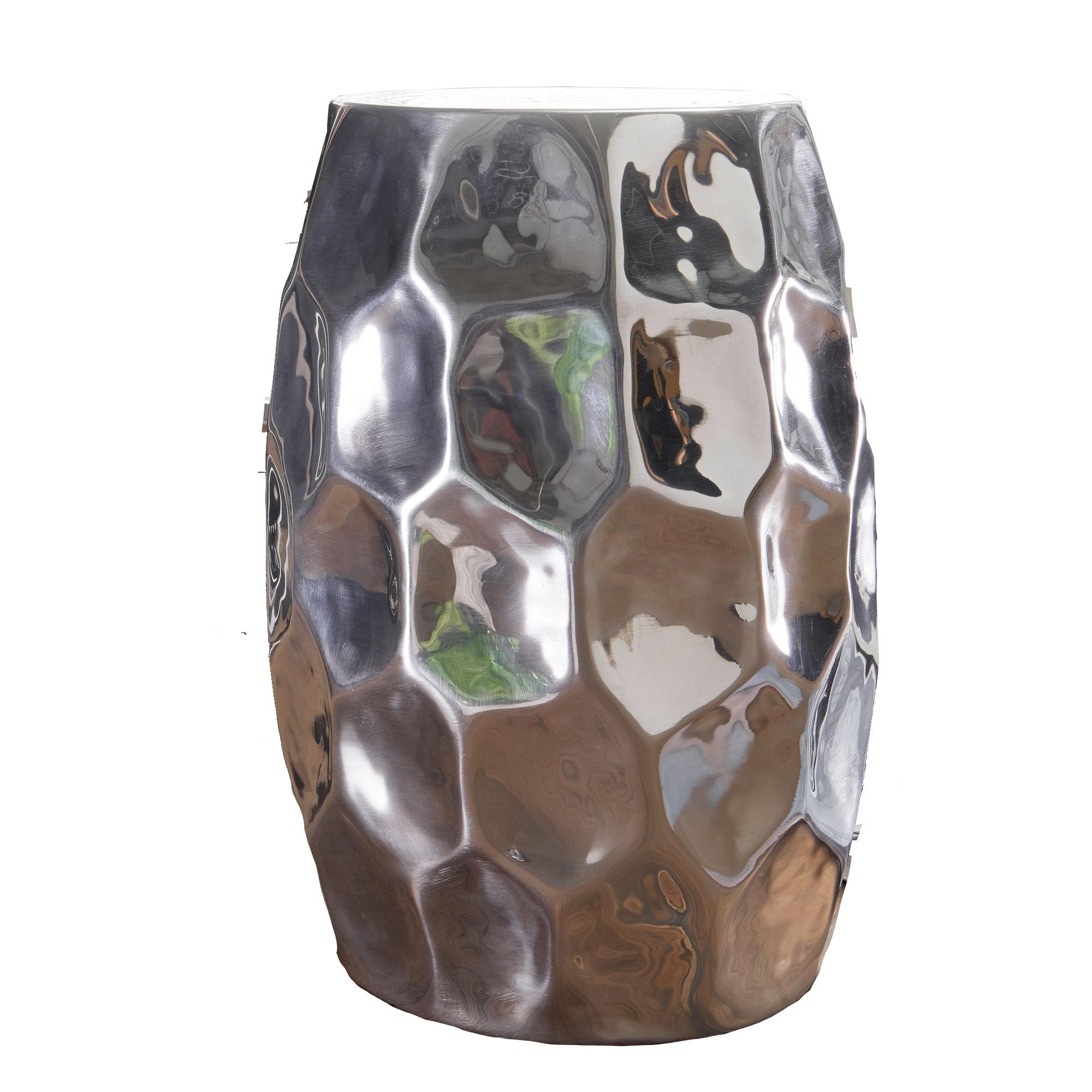 BEISTELLTISCH Aluminium Hammerschlag Pflegeleicht ENNS, Silber 30x30x47 cm - Silberfarben, Metall (30/30/47cm) - KADIMA DESIGN