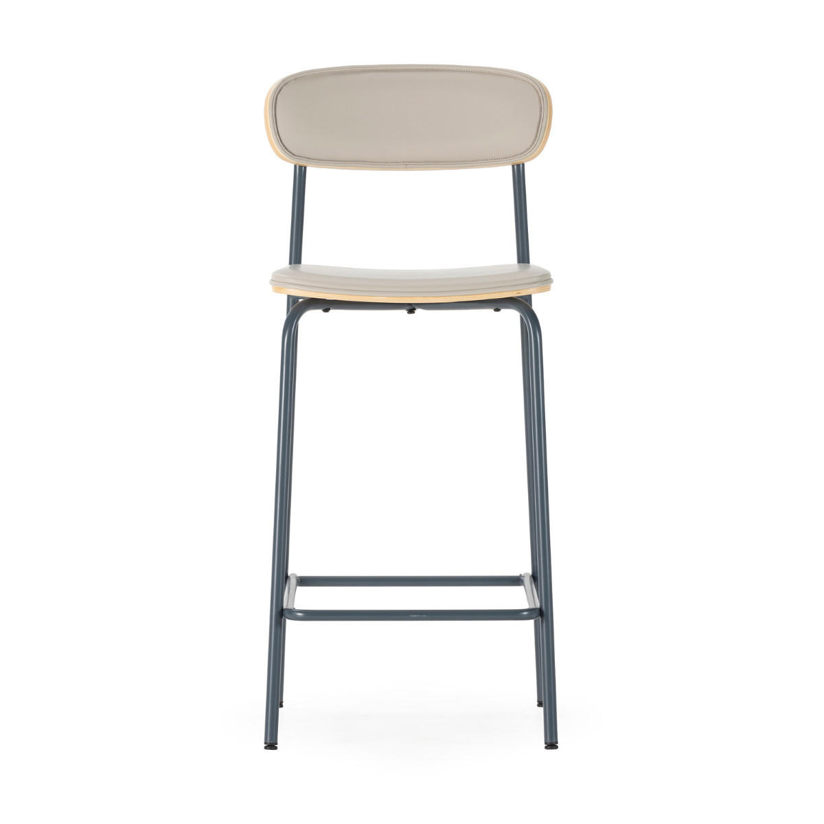 HOCKER 2er-Set aus Kunstleder mit Metallfüßen 41/95/50 cm - Beige, Metall (41/95/14cm) - Calicosy