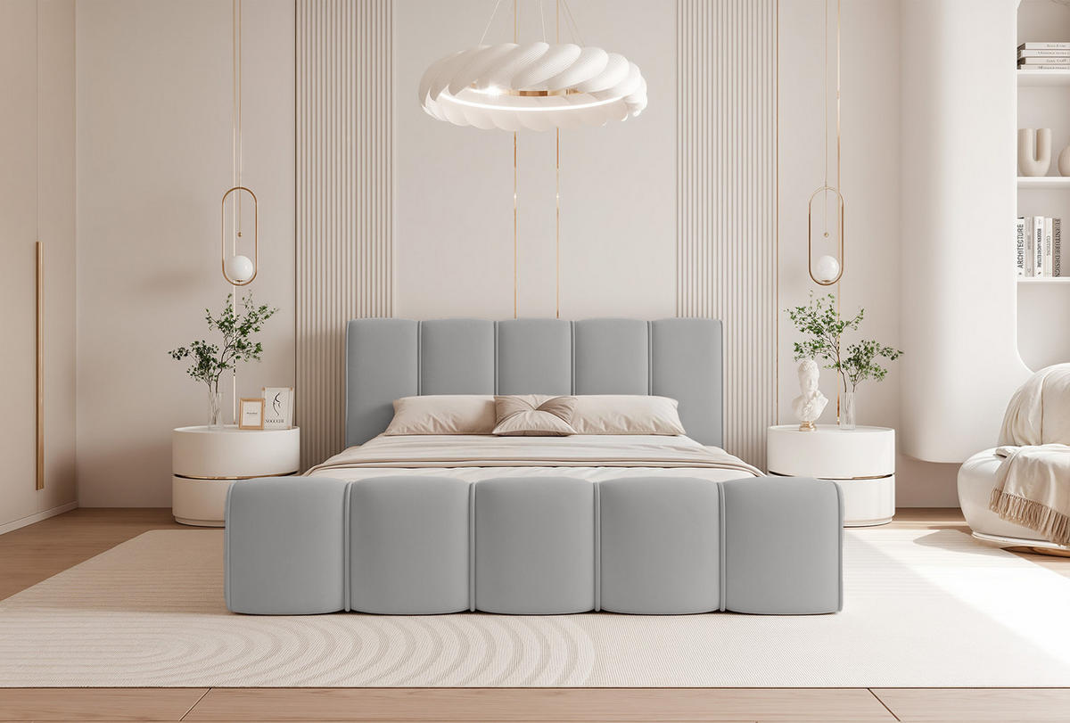 POLSTERBETT LLALO 200x200 cm, Dunkelgrau - Dunkelgrau, Textil (200/200cm) - Fedve