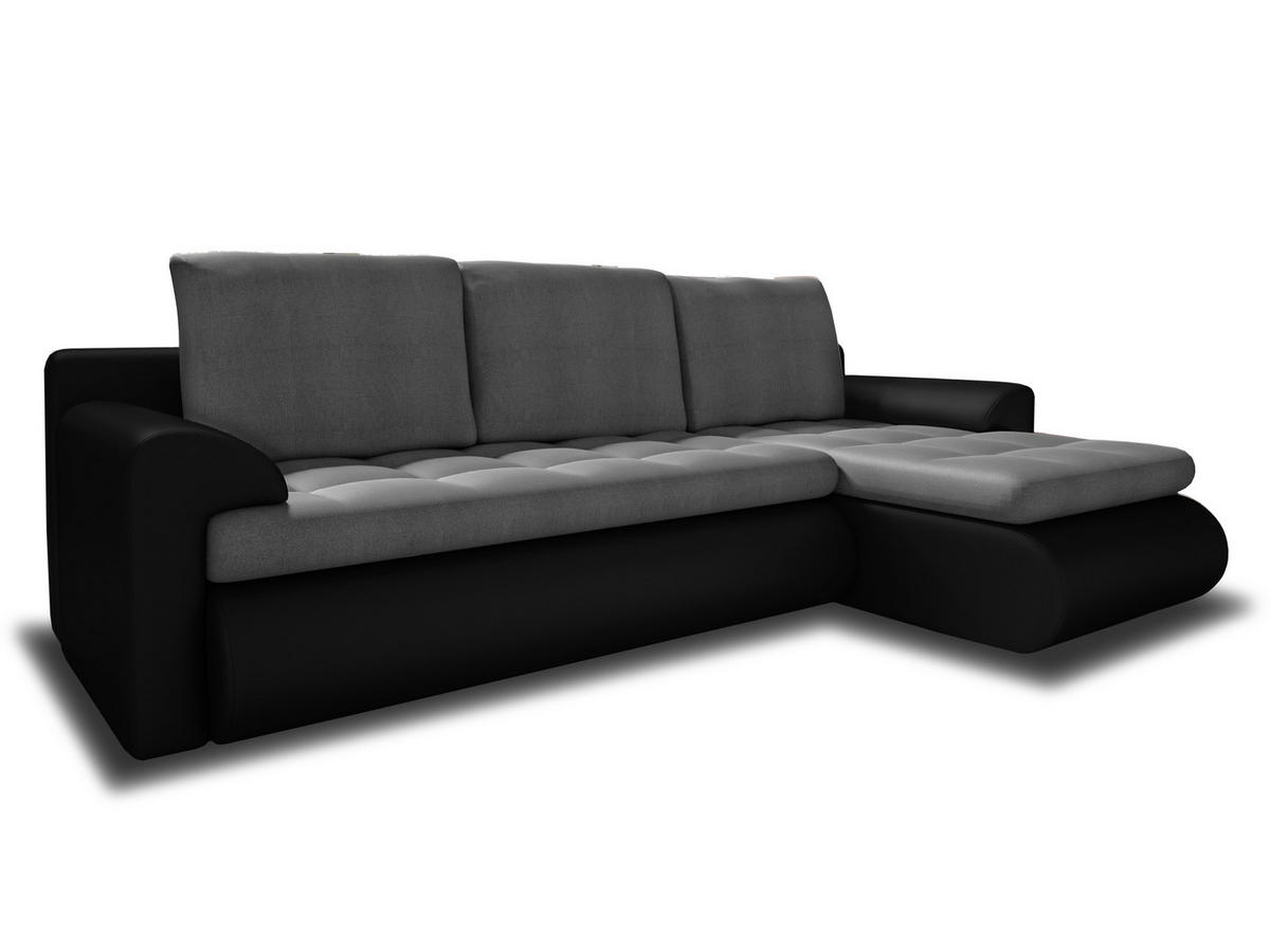 ECKSOFA Santi, Seite: Rechts - Schwarz/Grau, Holz/Textil (226/152cm) - Sofnet
