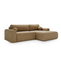 ECKSOFA Aurora Beige, mit Schlaffunktion in Lambi Stoff, rechte seite - Beige, Holzwerkstoff/Textil (257/177cm) - Bettso