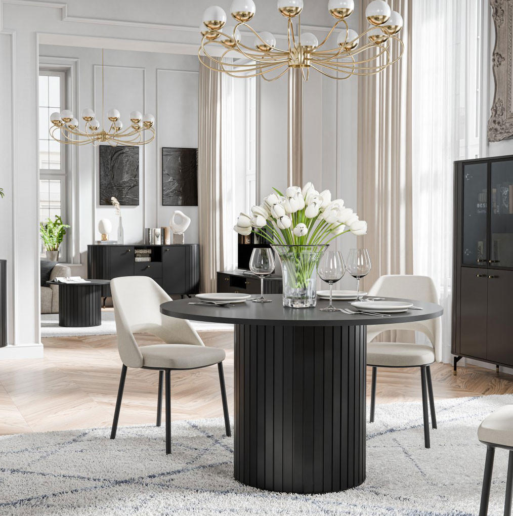 ESSTISCH Zama Schwarz 120 / 120 / 75 cm - Schwarz, Holz/Holzwerkstoff (120/120/75cm) - Feldmann-Wohnen