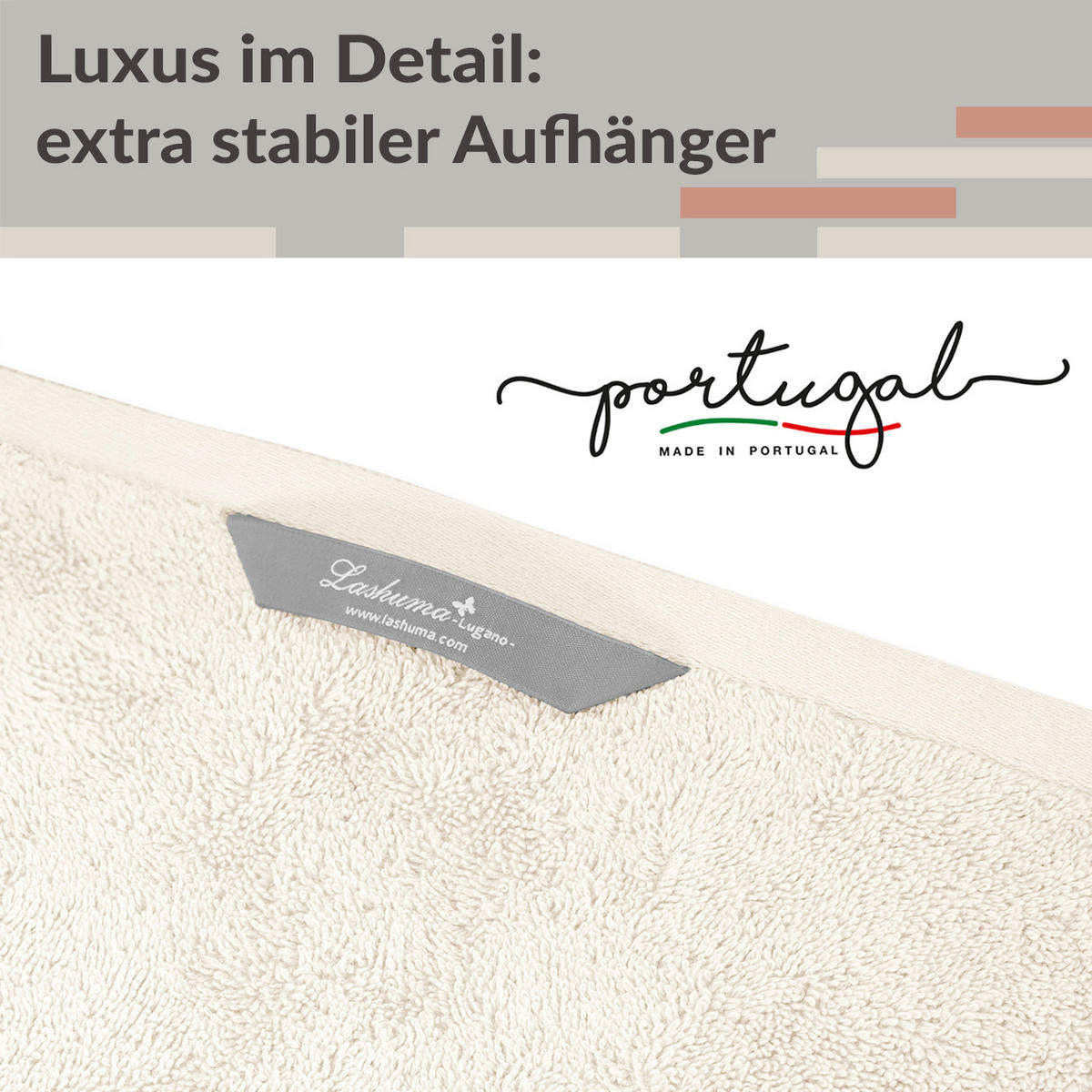 HANDTUCH Lugano Natur 2er 50x100 cm - Naturfarben, Textil (50/100cm) - Lashuma