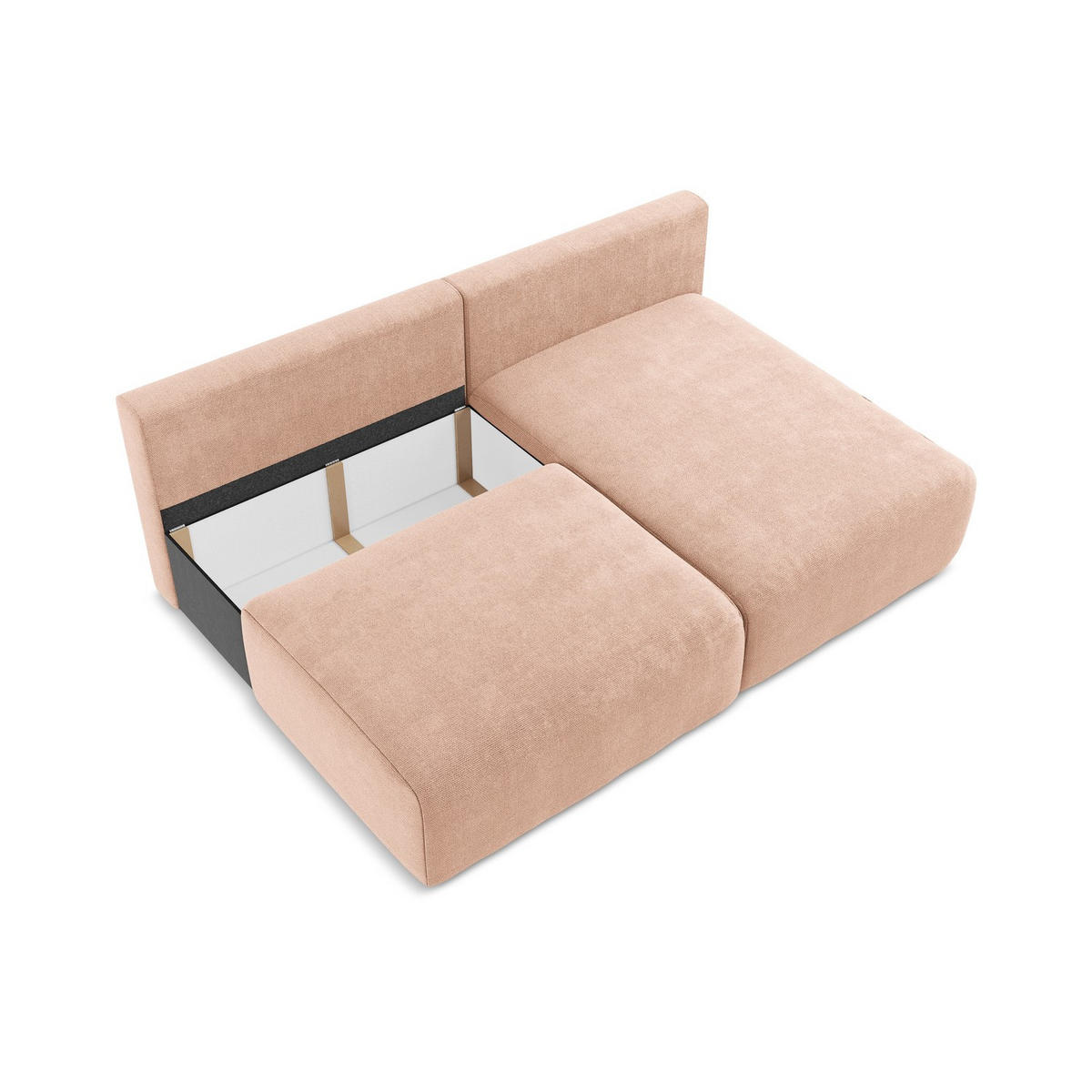 ECKSOFA mit Schlaffunktion rechts Chenille Stoff Pink - Pink/Koralle, Kunststoff/Textil (210/149cm) - LaMiaSofa