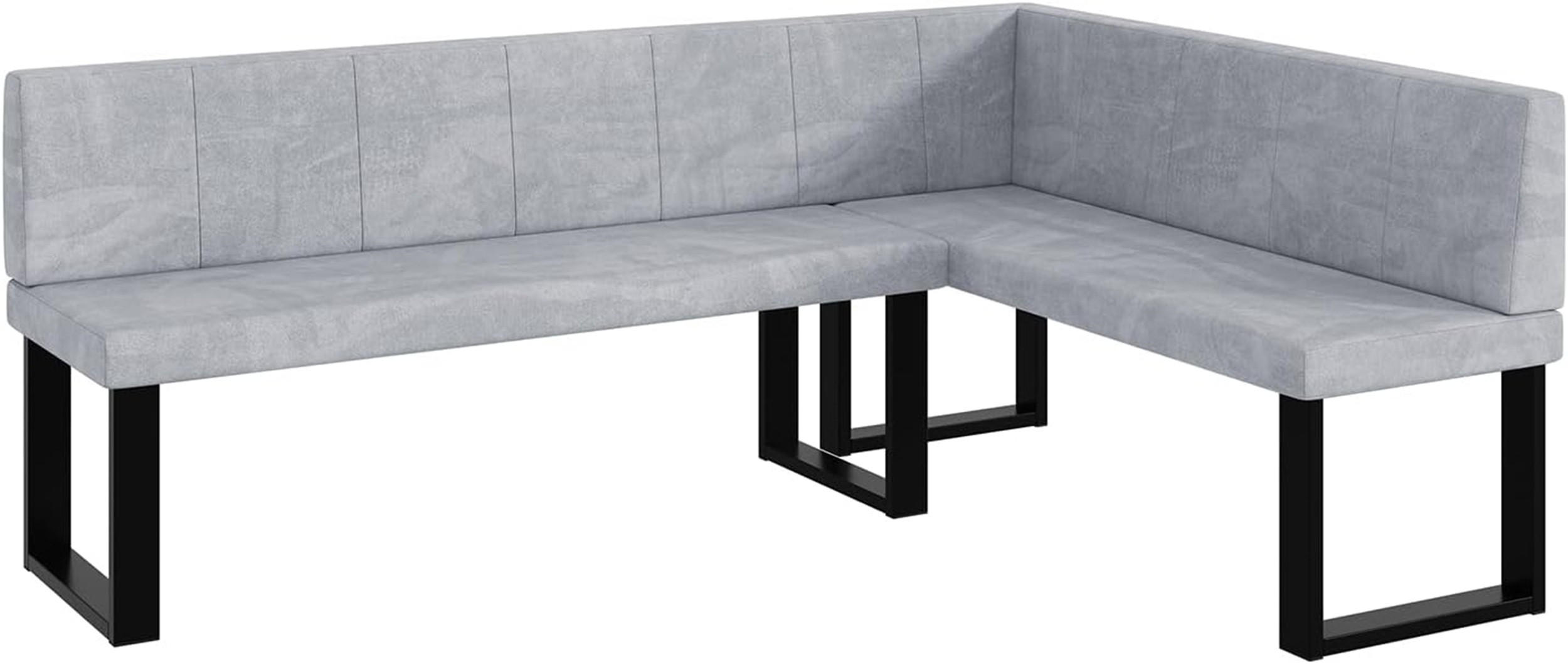 ECKBANK PETER_U - Hellgrau, Textil (142/196cm) - Meblini