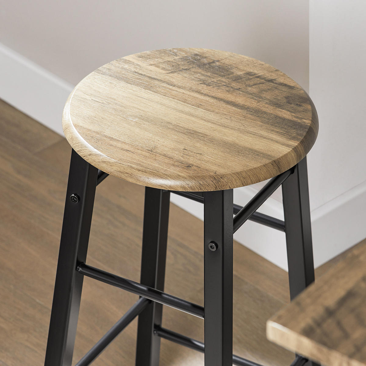 ESSTISCH + 4 x STÜHLE - Naturfarben, Holzwerkstoff/Metall (80/89/80cm) - SoBuy