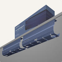 KABELKANAL Schreibtisch Blau, 2x43cm, Hochwertiger Stahl - Blau, Metall (43/12/10cm) - Desktronic