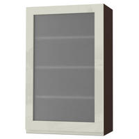HÄNGESCHRANK Florence W4S/60 Lava / RAL 1013 perlweiß HG 60 / 32,5 / 96cm - Türanschlag links - Dunkelgrau/Weiß Hochglanz, Holz/Holzwerkstoff (60/96/32.5cm) - Feldmann-Wohnen