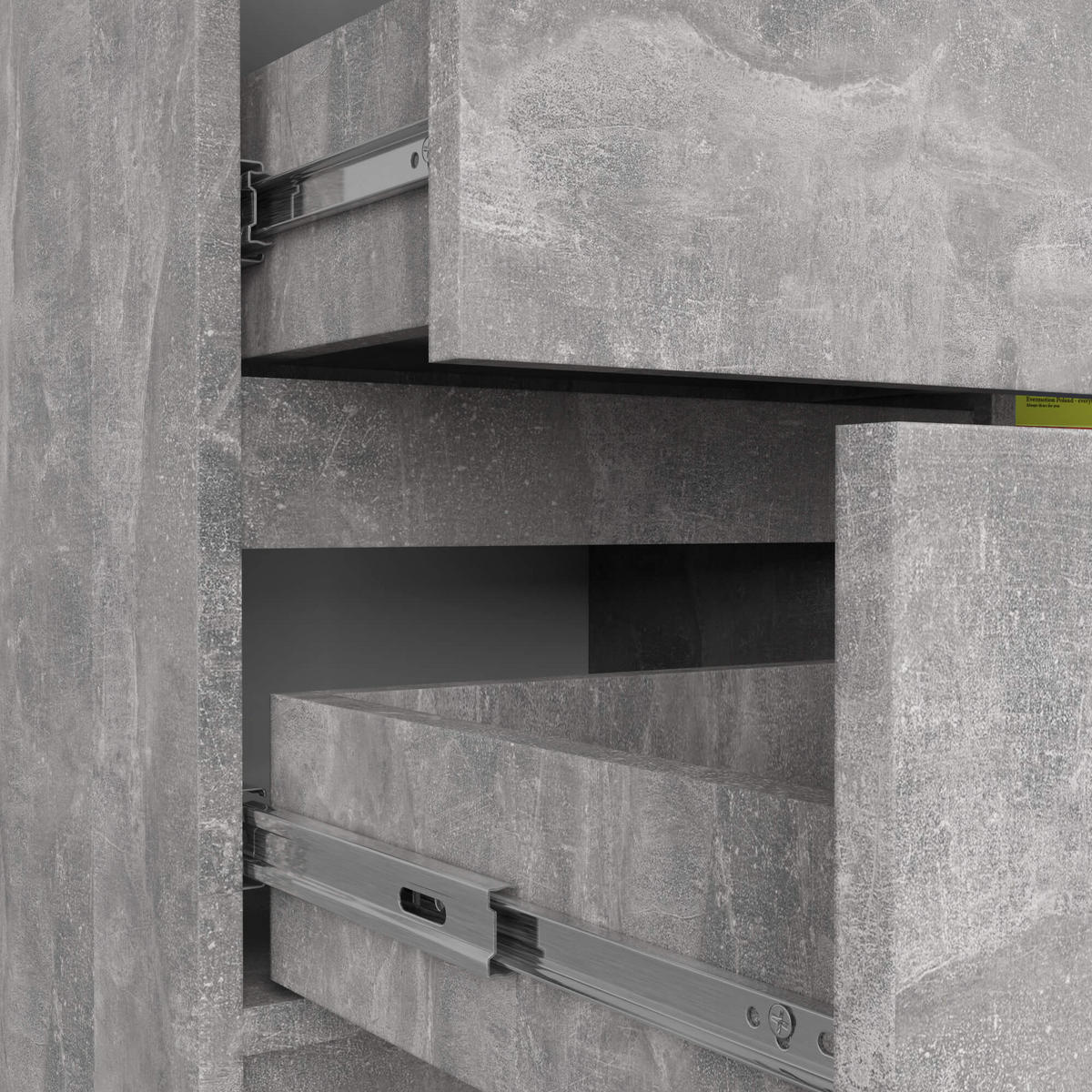 KOMMODE Beton 77/80/35 - Eiche Wotan, Holzwerkstoff (80/77/35cm) - RAUMHIRSCH FURNITURE